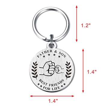 BAZLJY Fathers Day Dad Gifts from Son - Keychain for Dad - Best Dad Ever Key Chain - I'll Always Be Your Little Boy Keyring