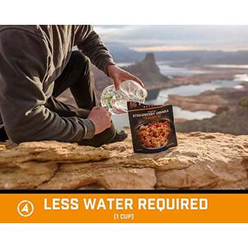 Peak Refuel Strawberry Granola | Premium Freeze Dried Camping Food | Backpacking & Hiking MRE Meals | Just Add Water | 100% Real Fruit | 23g of Protein | 2 Serving Pouch