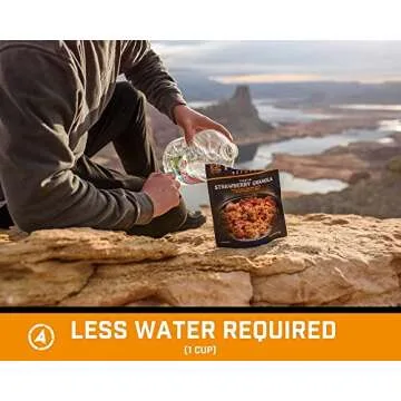 Peak Refuel Strawberry Granola | Premium Freeze Dried Camping Food | Backpacking & Hiking MRE Meals | Just Add Water | 100% Real Fruit | 23g of Protein | 2 Serving Pouch