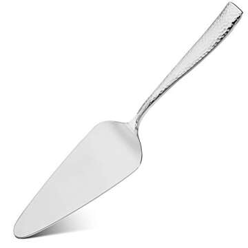 Hudson Essentials Hammered 18/10 Stainless Steel Cake Knife & Cake Server Set
