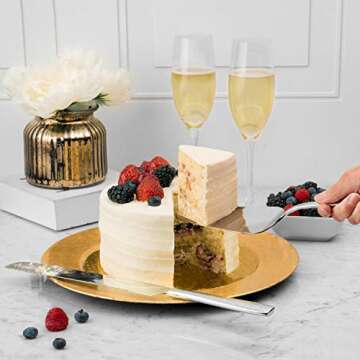 Hudson Essentials Hammered 18/10 Stainless Steel Cake Knife & Cake Server Set