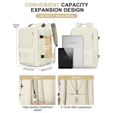 Large Waterproof Laptop Backpack for Travel & Commuting