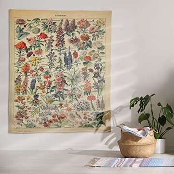 Mixweer Vintage Wildflower Tapestry for Room Decor