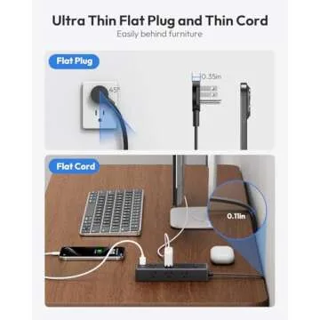 Surge Protector Power Strip with 9 Outlets and USB Ports