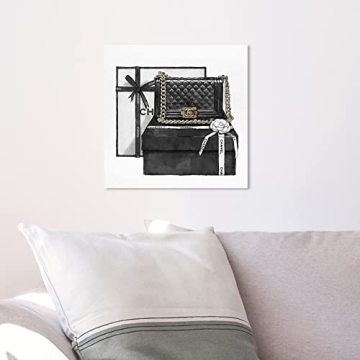 Elegant Gifted Beauty Black Fashion Wall Art Canvas 12x12