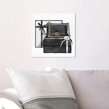 Elegant Gifted Beauty Black Fashion Wall Art Canvas 12x12