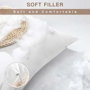 OTOSTAR 20x20 Inch Throw Pillow Inserts Set of 4 Premium Bedding Pillow Inserts Square Indoor Decorative Throw Pillows Form Pillow Stuffer for Couch Bed Sofa Sham Cushion Pillow Filler (White 20x20)