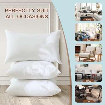 OTOSTAR 20x20 Inch Throw Pillow Inserts Set of 4 Premium Bedding Pillow Inserts Square Indoor Decorative Throw Pillows Form Pillow Stuffer for Couch Bed Sofa Sham Cushion Pillow Filler (White 20x20)