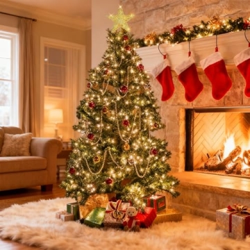 Christmas Tree Topper Gold Glittered Star for Holiday Decor