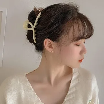 Stylish 6Pcs Big Hair Claw Clips for Women - Durable & Cute