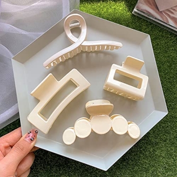 Stylish 6Pcs Big Hair Claw Clips for Women - Durable & Cute