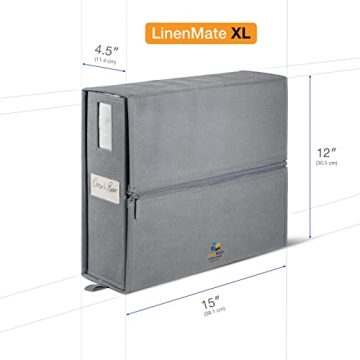 LINENMATE The Original Linen Storage Container, 2-Pack (Queen/King Size, Ivory)