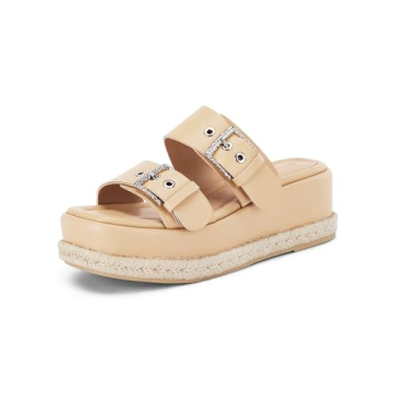Coutgo Women's Platform Sandals, Adjustable Buckle Slides, Slip on Open Toe Espadrille Summer Shoes,...