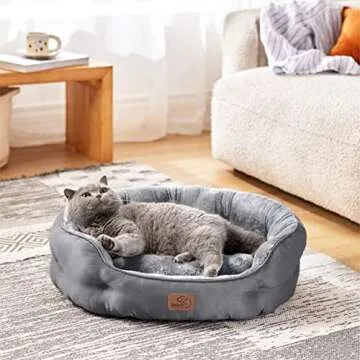 Bedsure Dog Beds for Small Dogs - Round Cat Beds for Indoor Cats, Washable Pet Bed for Puppy and Kit...