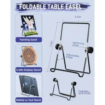 Nicpro 34PCS Kids Painting Set with Pattern Canvas, Art Painting Supplies Kit with 12 Acrylic Paints,10 Brushes,6 Canvas Panels,Table Easel,Paper Pad,Color Wheel,Palette for Beginner Student Toddlers