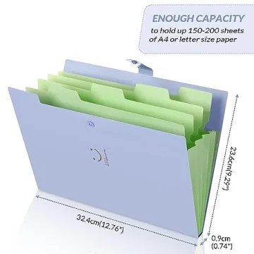 SKYDUE Expanding File Folders - 5 Pocket Organizer Set