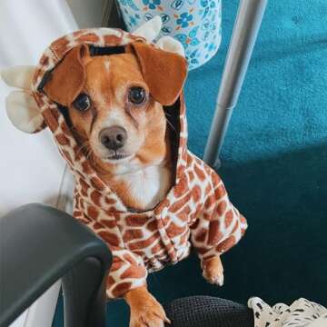 FLAdorepet Giraffe Costume for Small Dogs - Cozy & Cute
