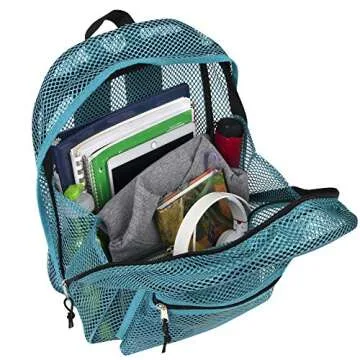 Summit Ridge Mesh Backpacks for Kids, Adults, School, Beach, and Travel, Colorful Transparent Mesh Backpacks with Padded Straps