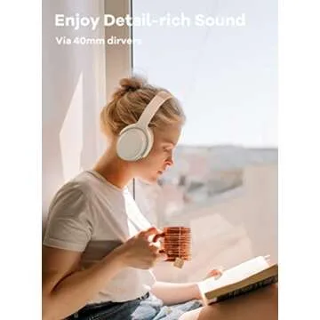 HROEENOI Active Noise Cancelling Headphones with 40H Playtime