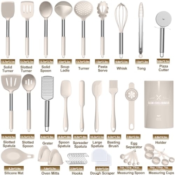 Umite Chef Silicone Utensil Set - 43 pcs Khaki