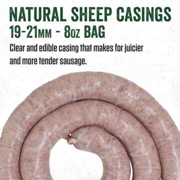 LEM Products Natural Sheep Casings, 19-21mm, Edible Sausage Casings, Stuffs Approximately 15 Pounds,...