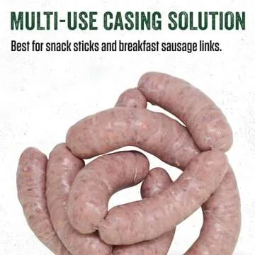 LEM Products Natural Sheep Casings, 19-21mm, Edible Sausage Casings, Stuffs Approximately 15 Pounds, Great for Snack Sticks, Breakfast Sausage Links, and More, 5.1 Ounce Package