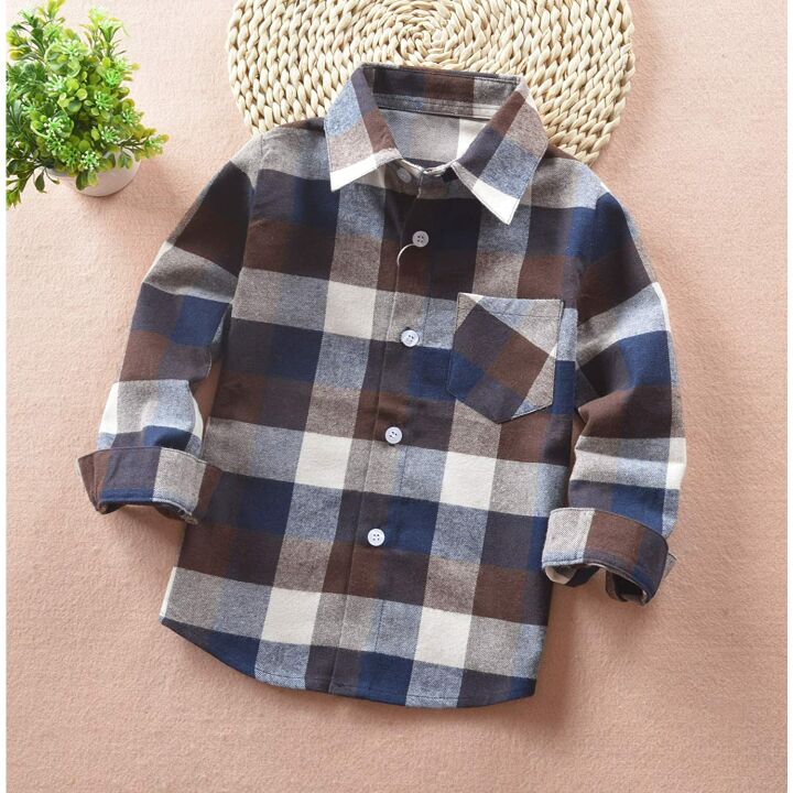 Red Plaid Flannel Shirt for Kids - Sizes NB-6T