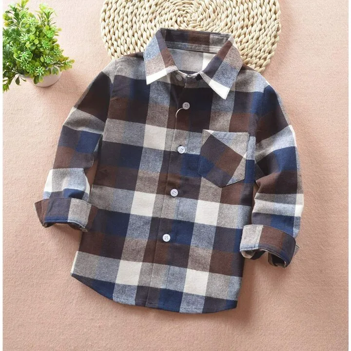 Red Plaid Flannel Shirt for Kids - Sizes NB-6T
