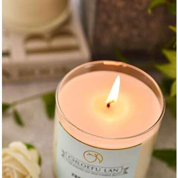 Chloefu LAN Rose Noir & Oud Scented Candle Luxury Soy Large Candle Jar 14.1 oz,100 Hours Long Lasting Burning Highly Scented Candle,Valentines Day Gifts for Her