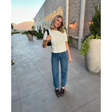 Trendy CIDER High Waisted Wide Leg Denim Jeans for Women