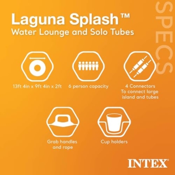 Intex Laguna Splash Island Floating Water Raft with Solo Tubes