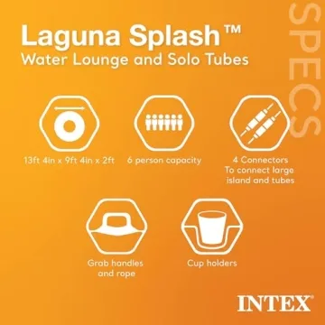 Intex Laguna Splash Island Floating Water Raft with Solo Tubes