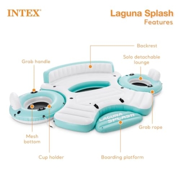 Intex Laguna Splash Island Floating Water Raft with Solo Tubes