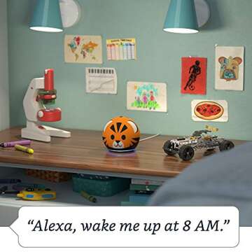 Echo Dot (4th Gen) Kids | Designed for kids, with parental controls | Tiger