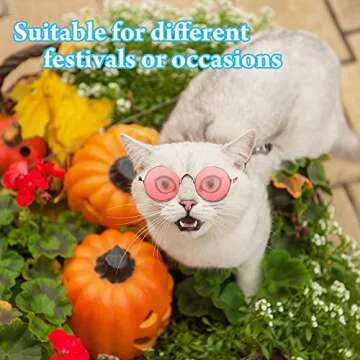 Weewooday 15 Pieces Dog Sunglasses Cat Sunglasses Retro Small Pet Round Metal Glasses Puppy Funny Cosplay Glasses Doll Photo Props Eyewear Costume for Small Medium Dogs