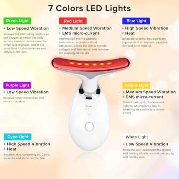 7-Color LED Face Neck Massager for Youthful Skin Care