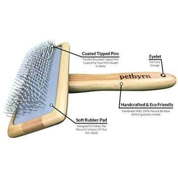 Slicker Dog Cat Grooming Brush - NO.1 for Deshedding Detangling and Dematting Small, Medium and Large Short to Long Hair Pets. Cut Shedding, Massage and Stimulate Healthy Coats.