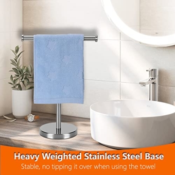 Kalitro Towel Rack with Heavy Base in Brushed Nickel