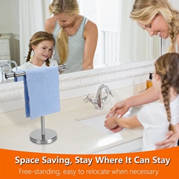 Kalitro Towel Rack with Heavy Base in Brushed Nickel