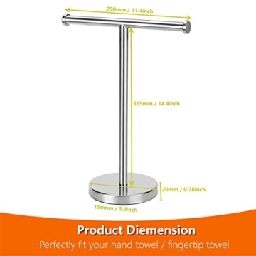 Kalitro Towel Rack with Heavy Base in Brushed Nickel