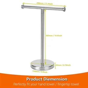Kalitro Towel Rack with Heavy Base in Brushed Nickel
