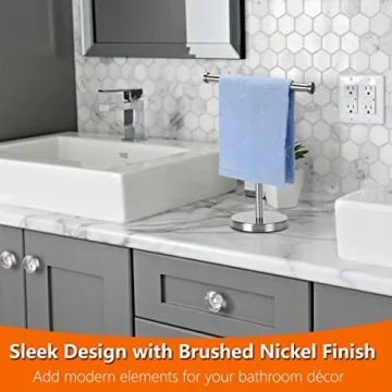 Kalitro Towel Rack with Heavy Base in Brushed Nickel