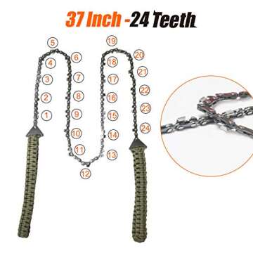 Portable Pocket Chainsaw with Paracord Handle for Outdoor Use