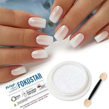 Magic White Pearl Chrome Nail Powder for Glamorous Nails