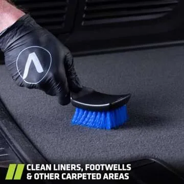 Viking Carpet Cleaning and Scrub Brush for Floor Mats, Cleaning Brush for Car Interior and Home, Black and Blue, 8.3 inch x 2.5 Inch