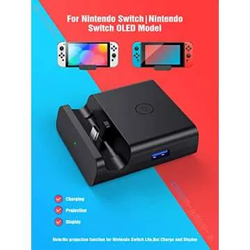 NEWDERY Switch TV Dock for Nintendo, Switch Docking Station for TV, USB C to HDMI Multiport Hub Adapter, Portable PD Charger Dock for Nintendo Switch&OLED, Replacement for Nintendo Switch Accessories