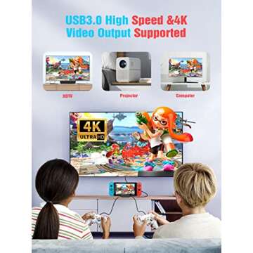 NEWDERY Switch TV Dock for Nintendo, Switch Docking Station for TV, USB C to HDMI Multiport Hub Adapter, Portable PD Charger Dock for Nintendo Switch&OLED, Replacement for Nintendo Switch Accessories