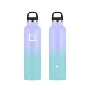 IRON °FLASK Camping & Hiking Hydration Canteens - 3 Lids (Narrow Spout Lid) Leak Proof Vacuum Insulated Stainless Steel - Hot & Cold Double Walled Sports Water Bottle - Cotton Candy, 24 Oz