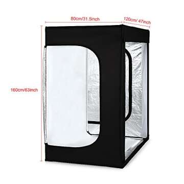 Professional Large Photo Light Box Photography Studio 47"x32"x63" LED Dimmable Shooting Tent Continu...