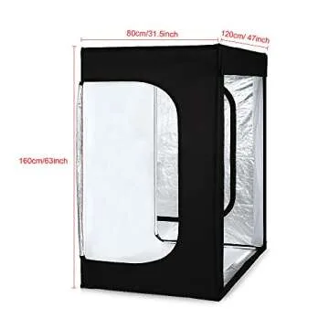 Professional Large Photo Light Box Photography Studio 47"x32"x63" LED Dimmable Shooting Tent Continu...